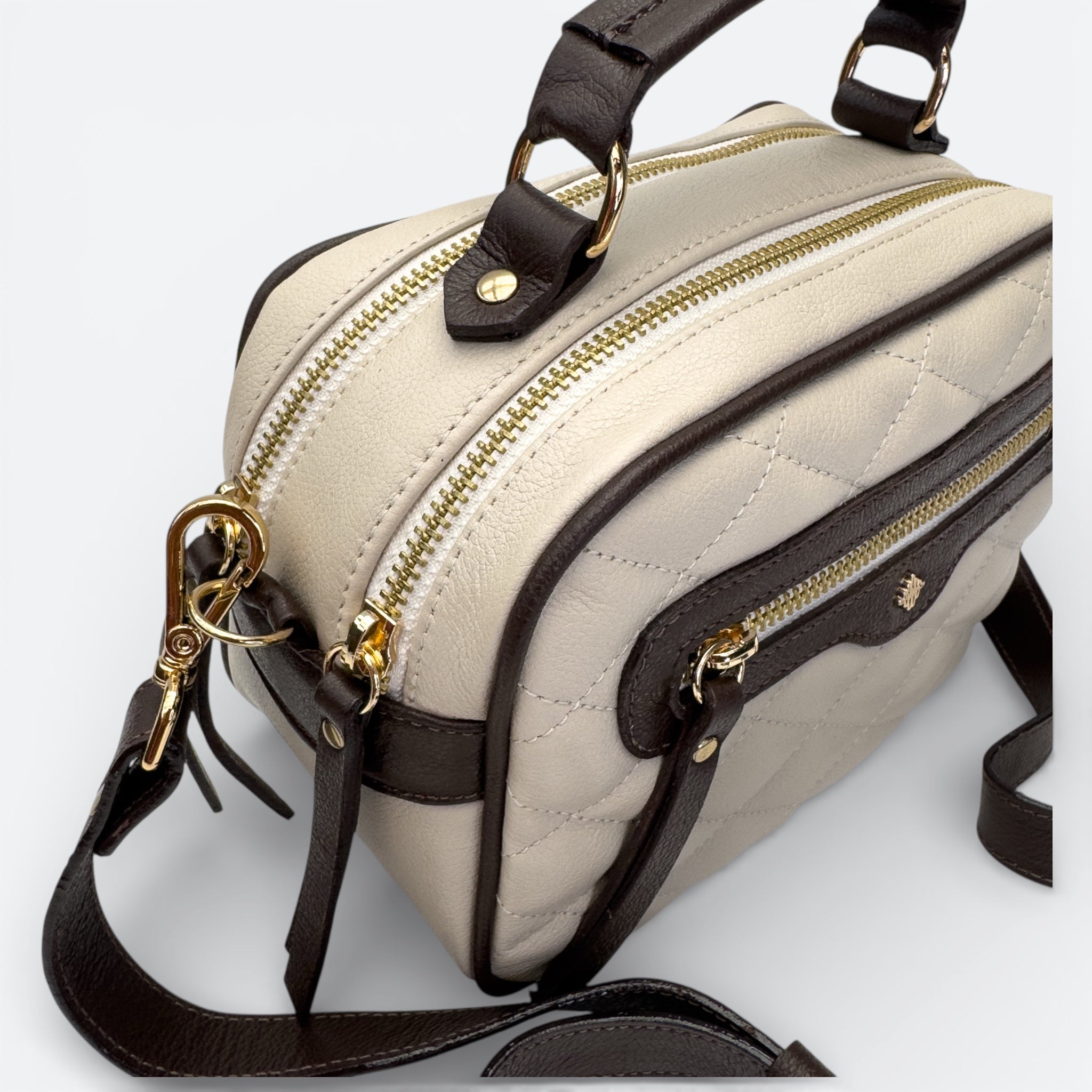 Bolsa Sara P - Off White & Café