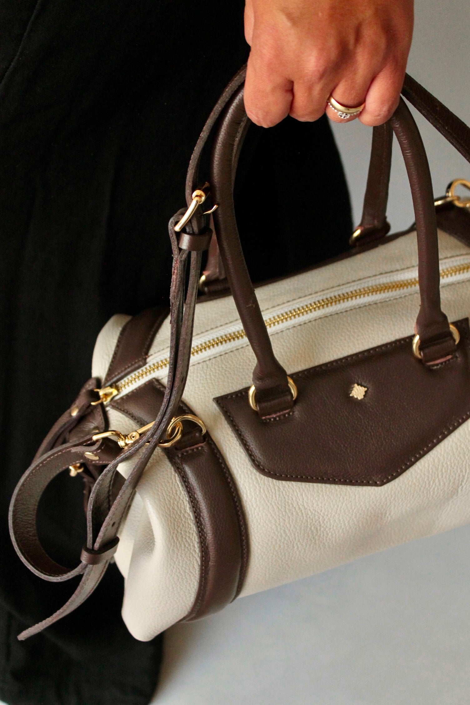 Bolsa Luiza- Off White & Café