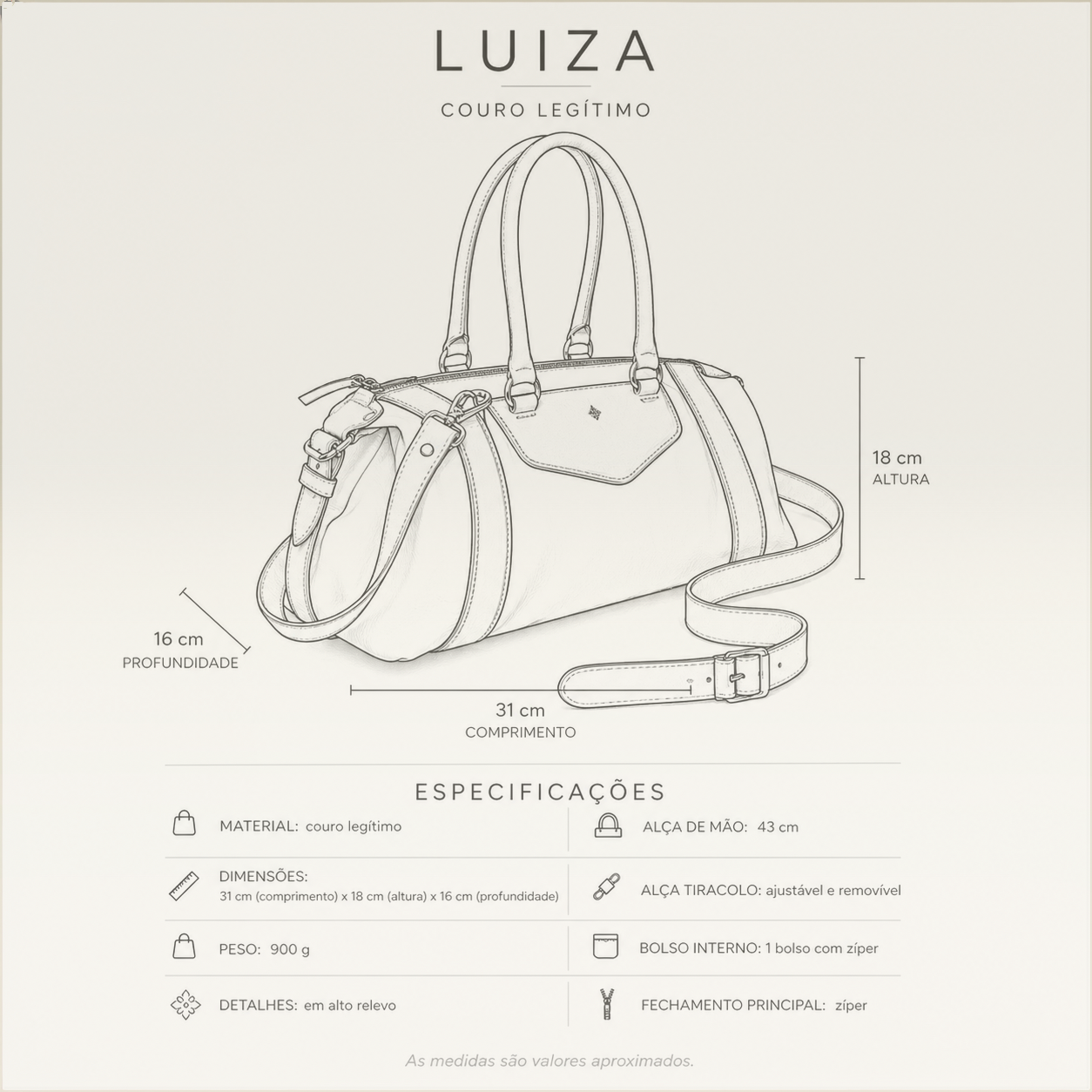 Bolsa Luiza - Nude