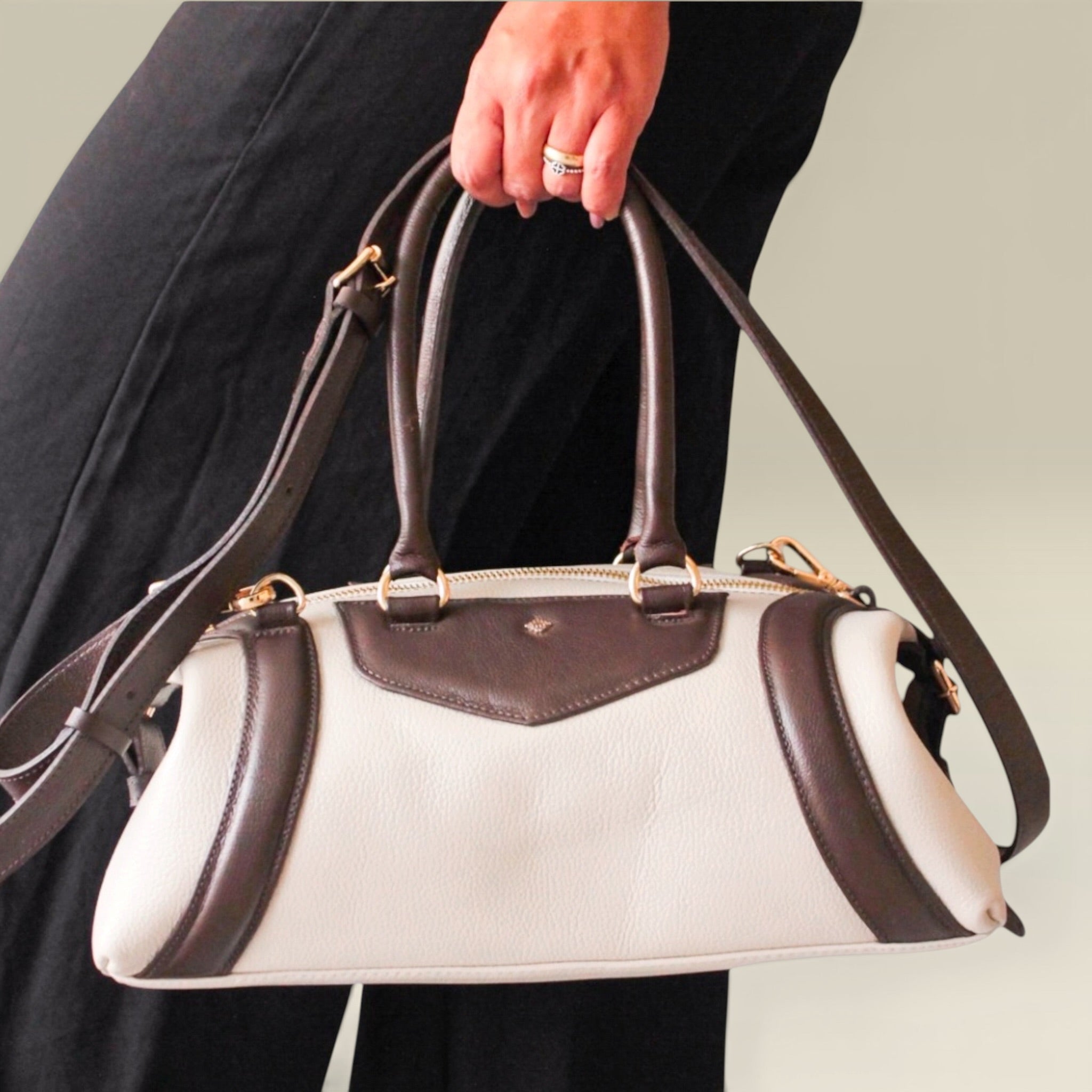 Bolsa Luiza- Off White & Café