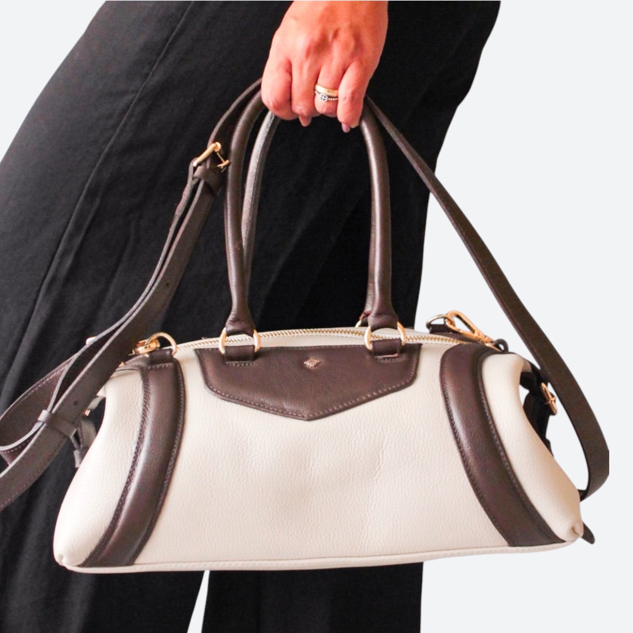 Bolsa Luiza- Off White & Café