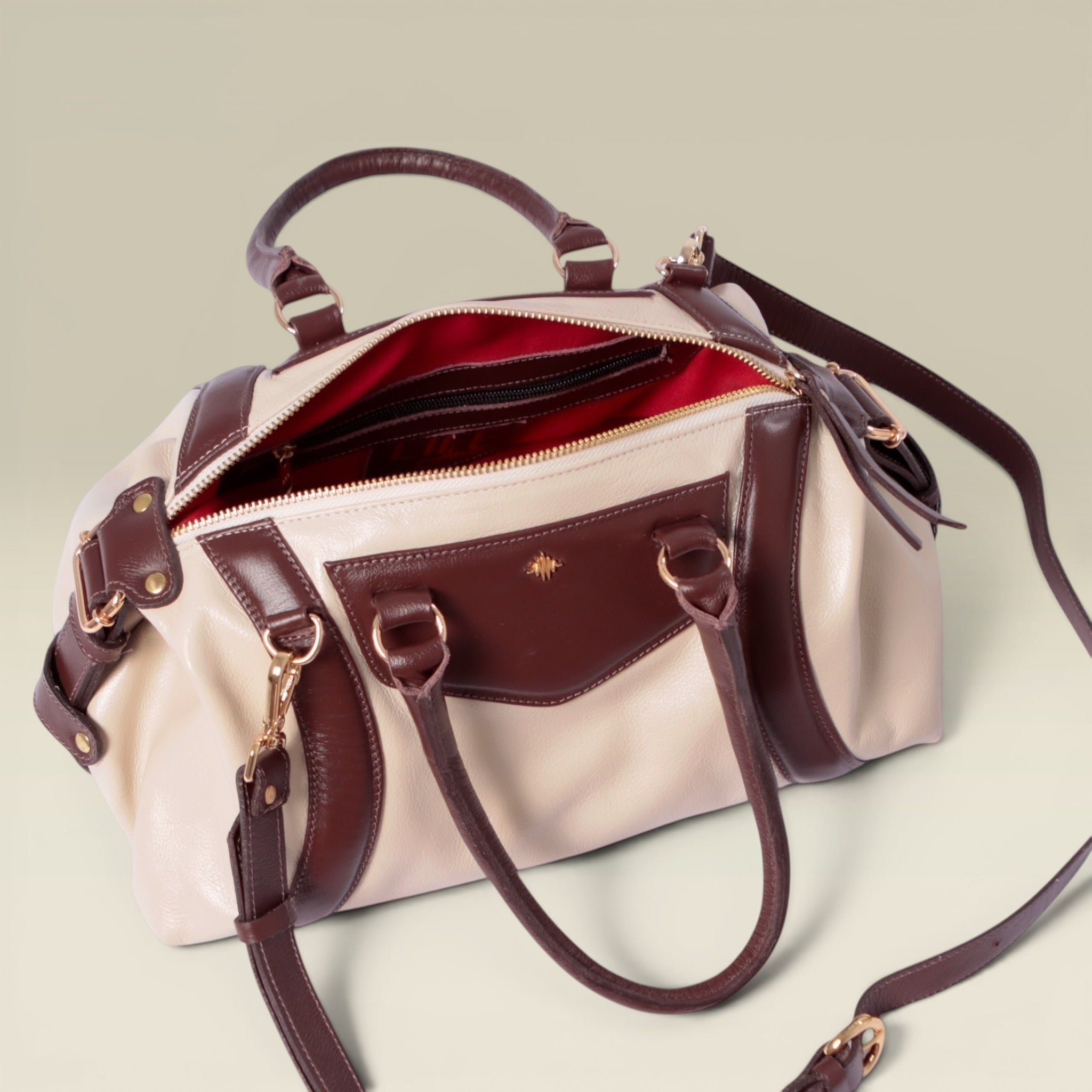 Bolsa Luiza- Off White & Café