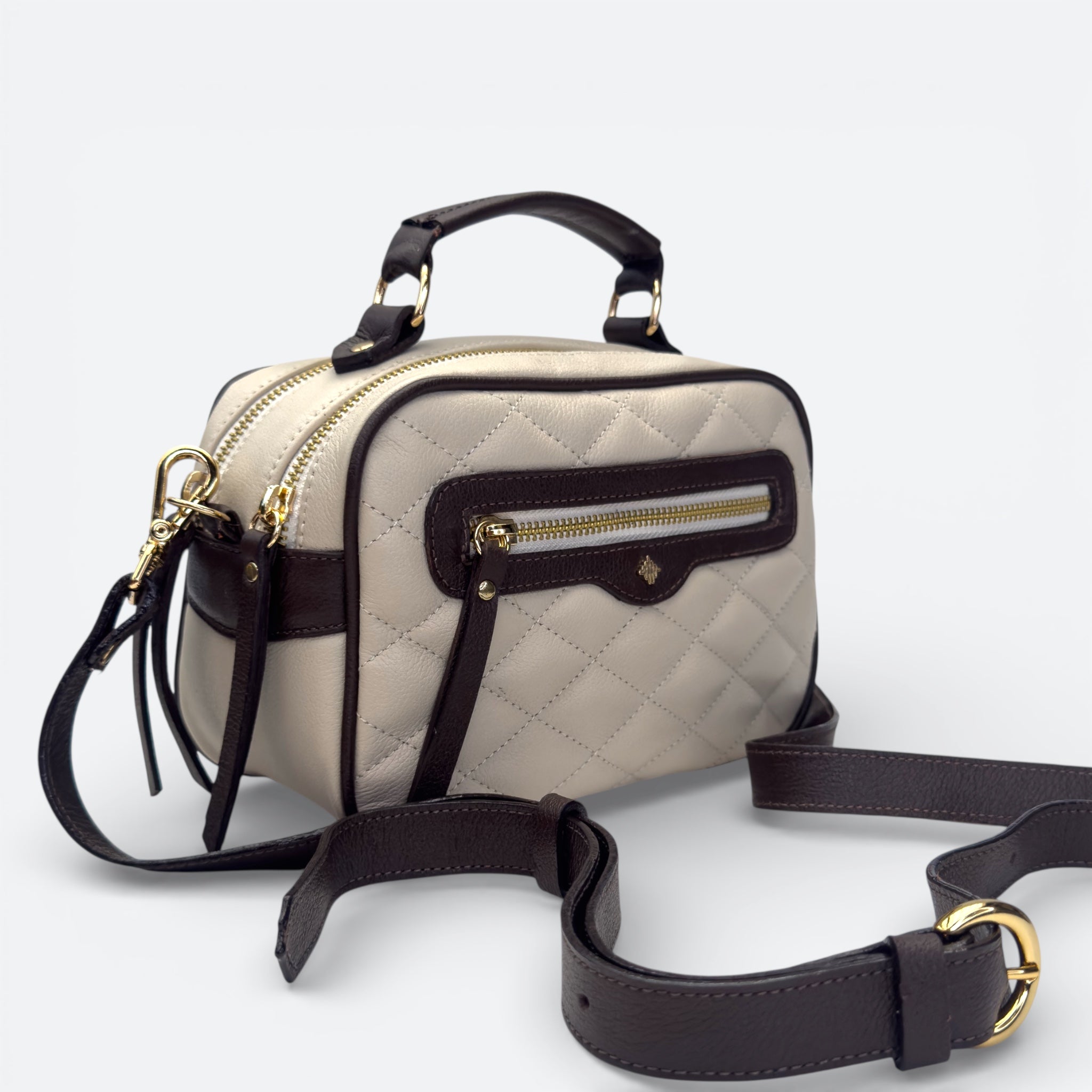Bolsa Sara P - Off White & Café